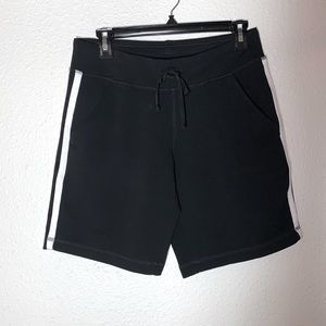DANSKIN NOW activewear Shorts sz S drawstring waist black double white stripe